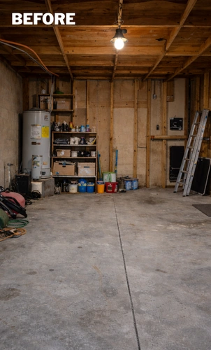 Garage before renovation in Los Angeles – transformation project by Garage Conversion Pros