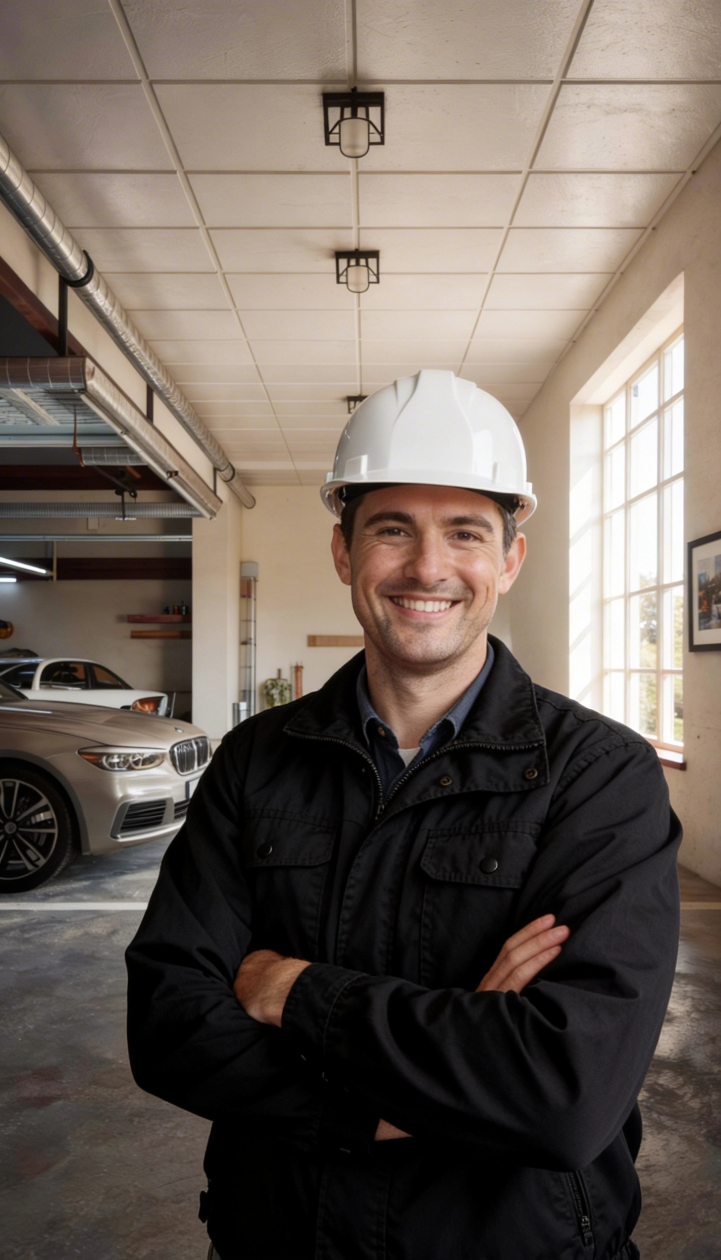 Licensed contractor inside converted garage project in Los Angeles by Garage Conversion Pros