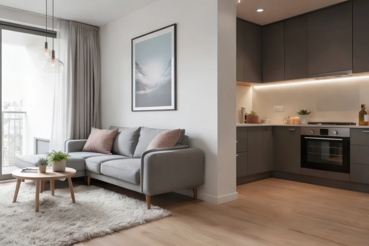 Garage converted into studio apartment interior by Garage Conversion Pros in Los Angeles